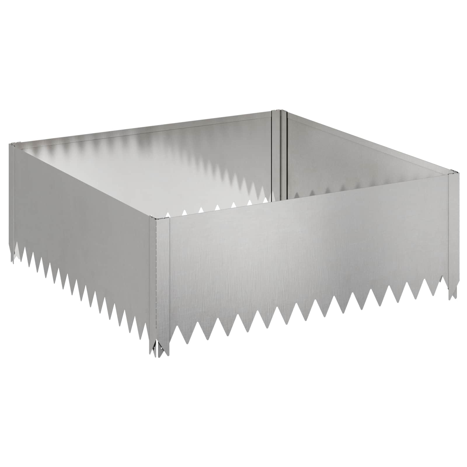 Gazonrand 4 st 100 x 100 x 35 cm Staal Zilverkleurig