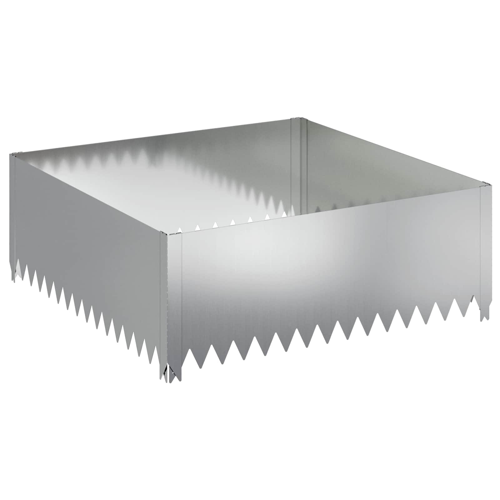 Gazonrand 100 x 100 x 35 cm Staal Zilverkleurig