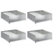 Gazonrand 4 st 100 x 100 x 35 cm Staal Zilverkleurig