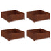 Gazonrand 4 st 100 x 100 x 35 cm Staal Roestig