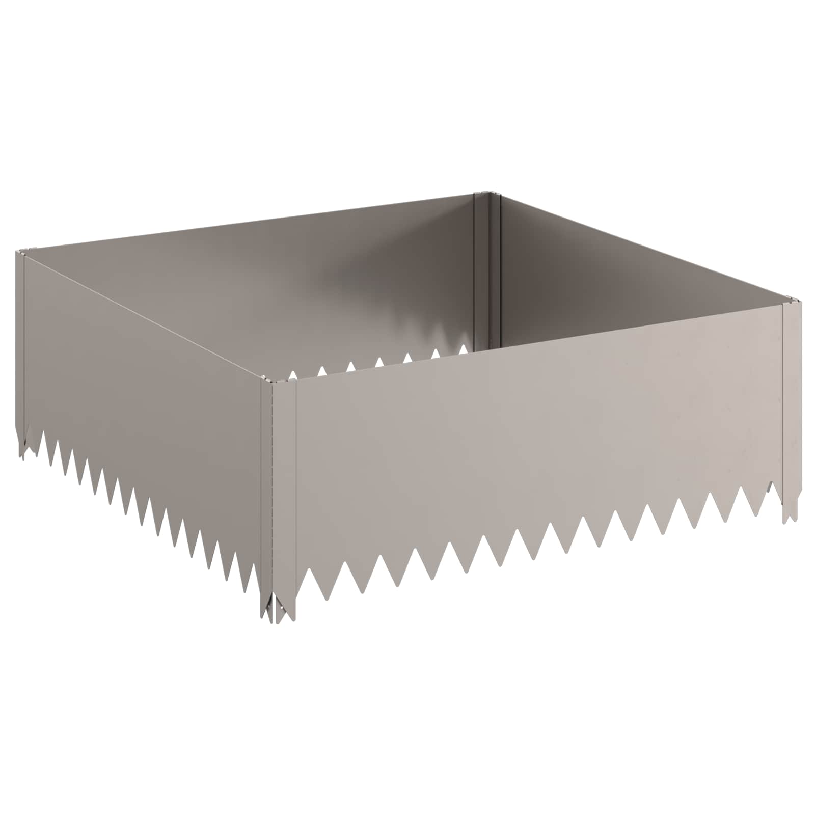 Gazonrand 4 st 100 x 100 x 35 cm Staal Roestig