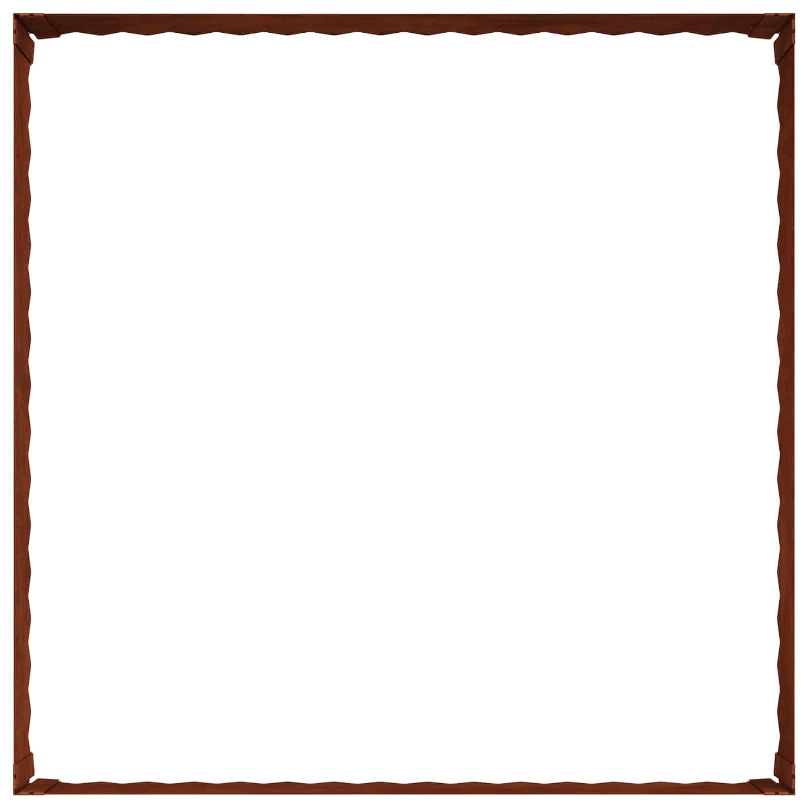 Gazonrand 4 st 100 x 100 x 35 cm Staal Roestig