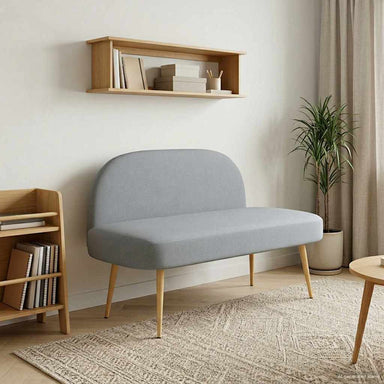Gestoffeerde bank met rugleuning Lichtgrijs 110 x 60 x 76 cm
