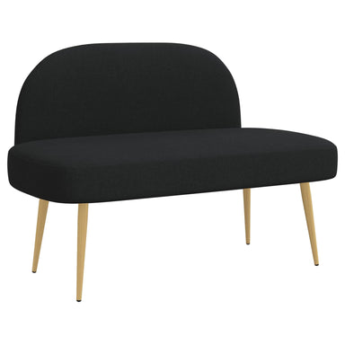 Beklede bank met rugleuning Zwart 110 x 60 x 76 cm Polyester