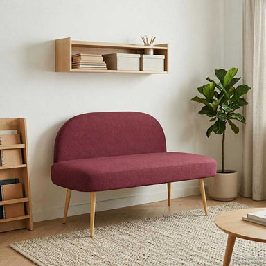 Beklede bank met rugleuning Wijnrood 110 x 60 x 76 cm Polyester