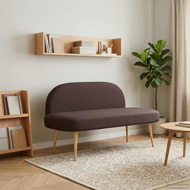 Beklede bank met rugleuning Donkerbruin 110 x 60 x 76 cm