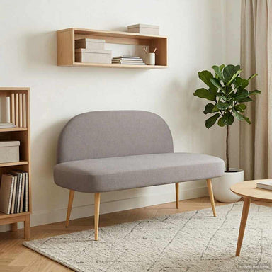 Beklede bank met rugleuning Taupe 110 x 60 x 76 cm Polyester