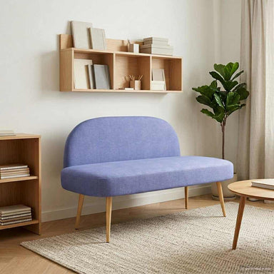 Beklede bank met rugleuning Jeans blauw 110 x 60 x 76 cm