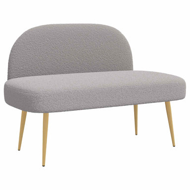 Beklede bank met rugleuning Lichtgrijs 110 x 60 x 76 cm Bouclé