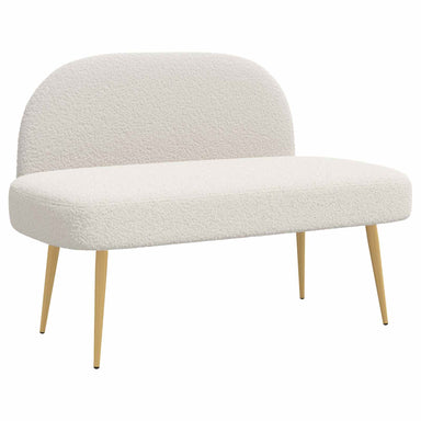 Beklede bank met rugleuning Crèmekleurig 110 x 60 x 76 cm
