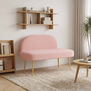 Beklede bank met rugleuning Roze 110 x 60 x 76 cm Bouclé