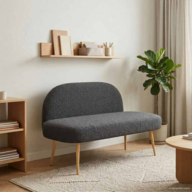 Beklede bank met rugleuning Donkergrijs 110 x 60 x 76 cm Bouclé