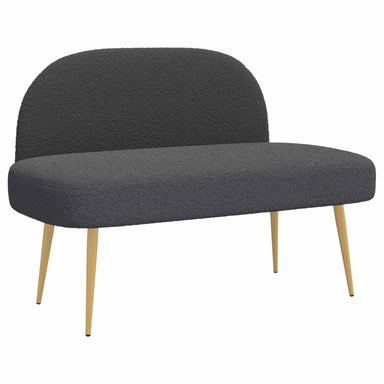 Beklede bank met rugleuning Donkergrijs 110 x 60 x 76 cm Bouclé