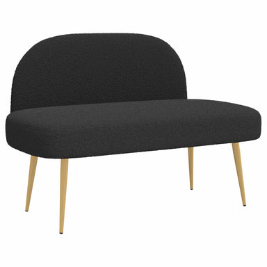 Beklede bank met rugleuning Zwart 110 x 60 x 76 cm Bouclé