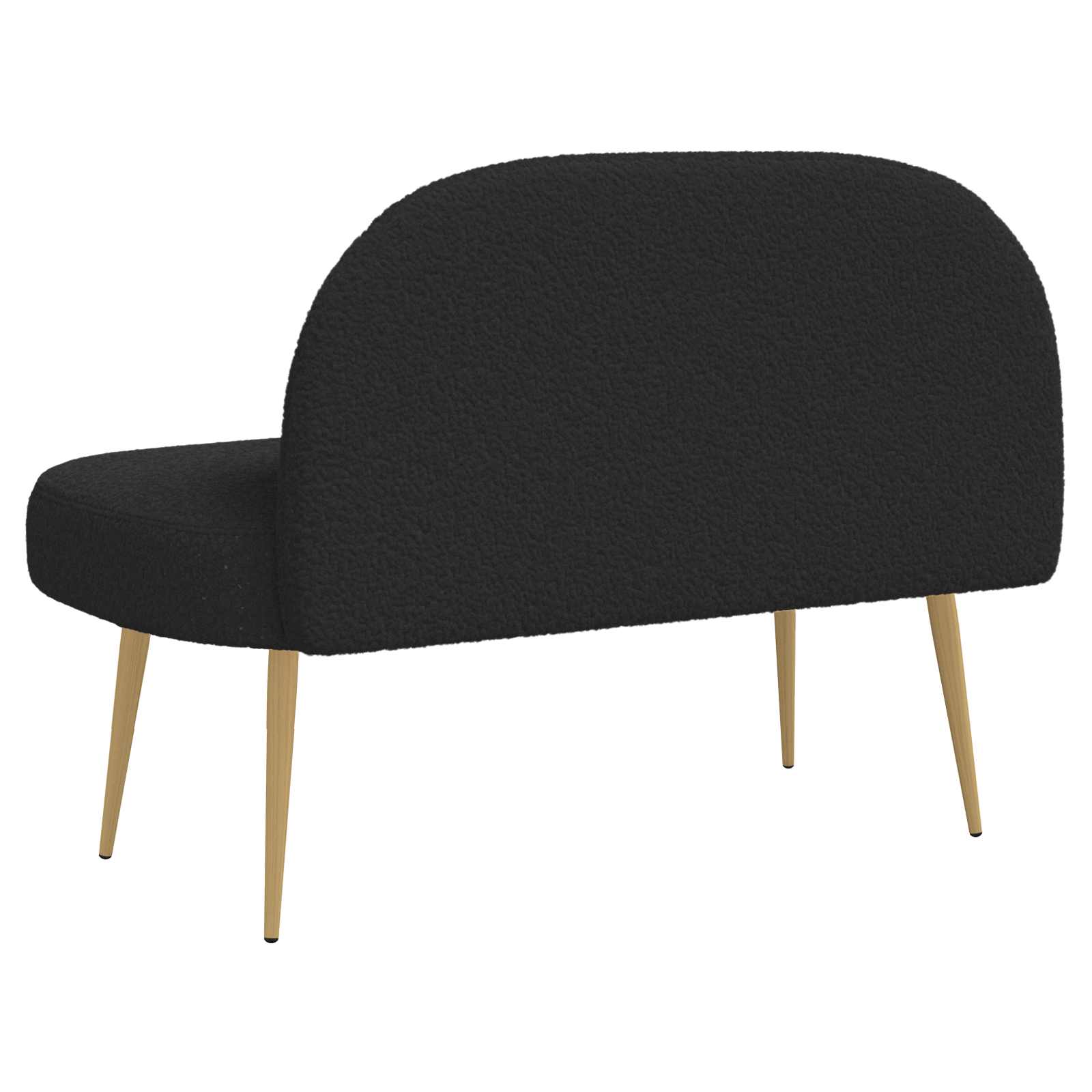 Beklede bank met rugleuning Zwart 110 x 60 x 76 cm Bouclé