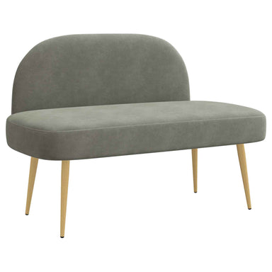 Beklede bank met rugleuning Lichtgrijs 110 x 60 x 76 cm