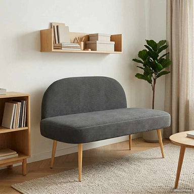 Beklede bank met rugleuning Donkergrijs 110 x 60 x 76 cm