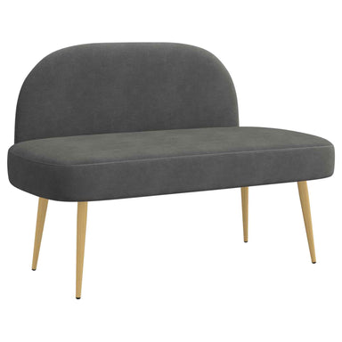 Beklede bank met rugleuning Donkergrijs 110 x 60 x 76 cm