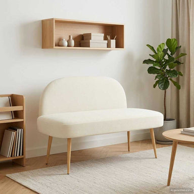 Beklede bank met rugleuning Crèmekleurig 110 x 60 x 76 cm