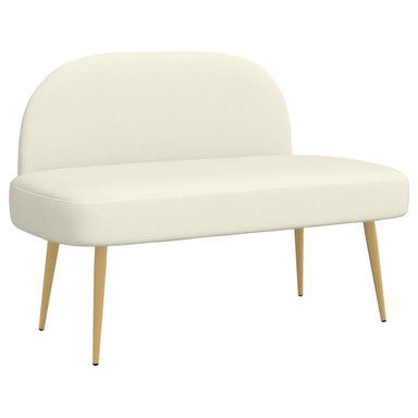 Beklede bank met rugleuning Crèmekleurig 110 x 60 x 76 cm