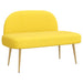 Beklede bank met rugleuning Lichtgeel 110 x 60 x 76 cm