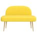 Beklede bank met rugleuning Lichtgeel 110 x 60 x 76 cm