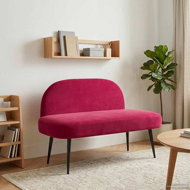 Beklede bank met rugleuning Wijnrood 110 x 60 x 76 cm Fluweel