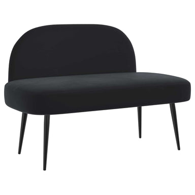 Beklede bank met rugleuning Zwart 110 x 60 x 76 cm Fluweel