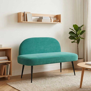 Beklede bank met rugleuning Turquoise 110 x 60 x 76 cm Fluweel