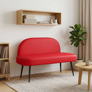 Beklede bank met rugleuning Rood 110 x 60 x 76 cm Kunstleer