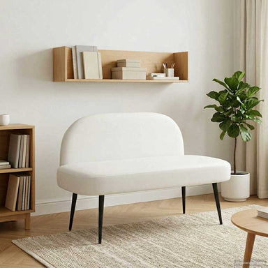 Beklede bank met rugleuning Wit 110 x 60 x 76 cm Kunstleer