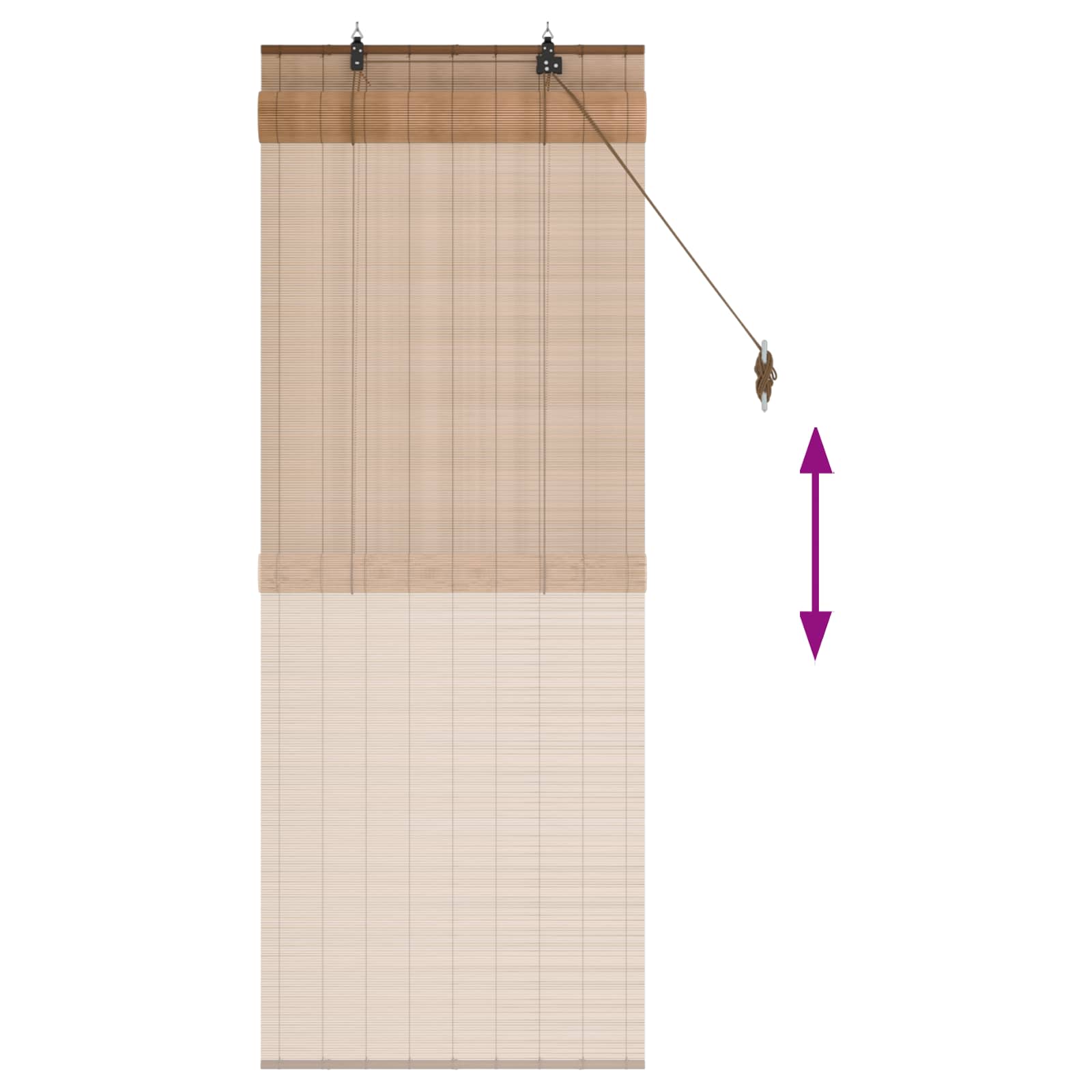 Rolgordijn Bruin 40 x 160 cm Bamboe