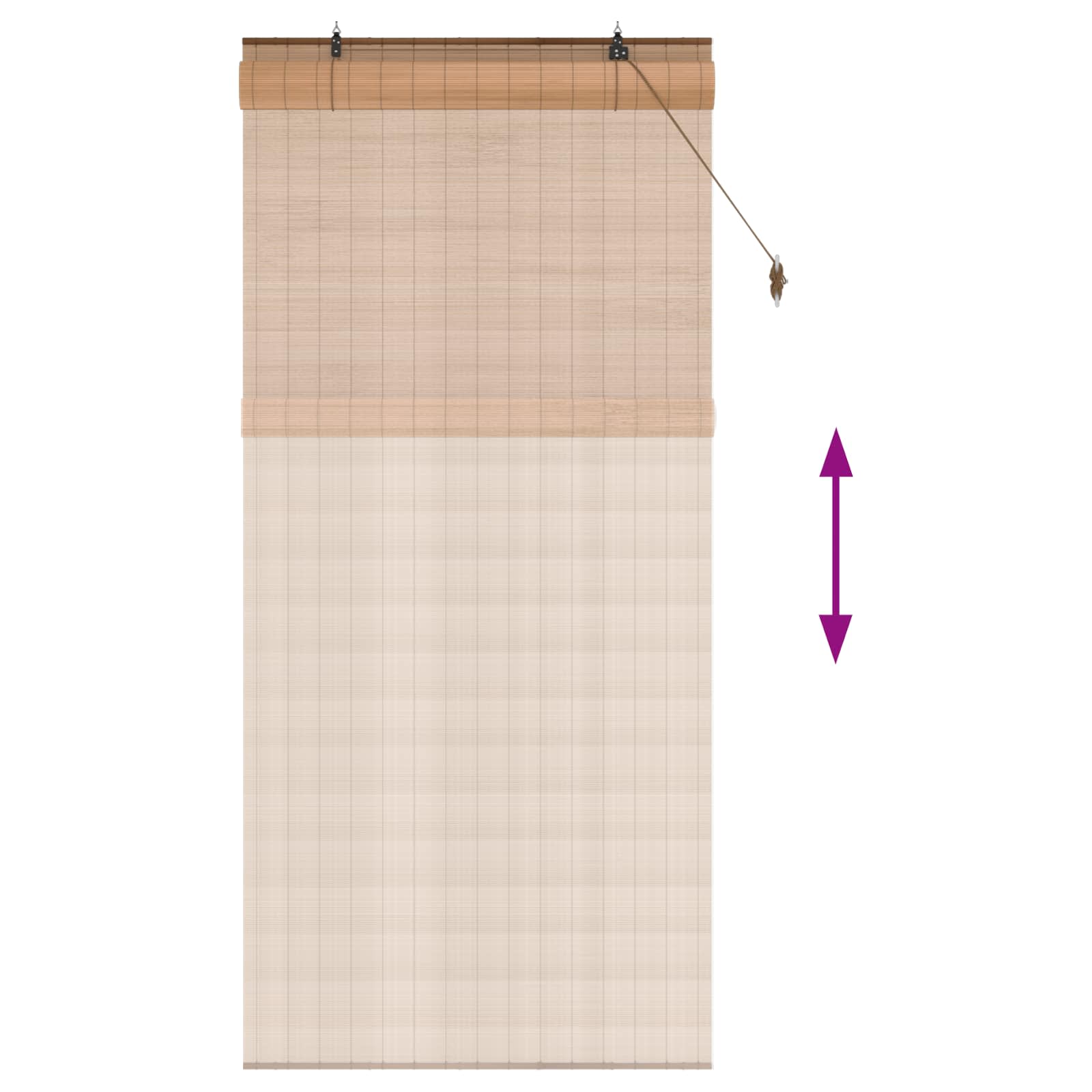 Rolgordijn Bruin 90 x 220 cm Bamboe