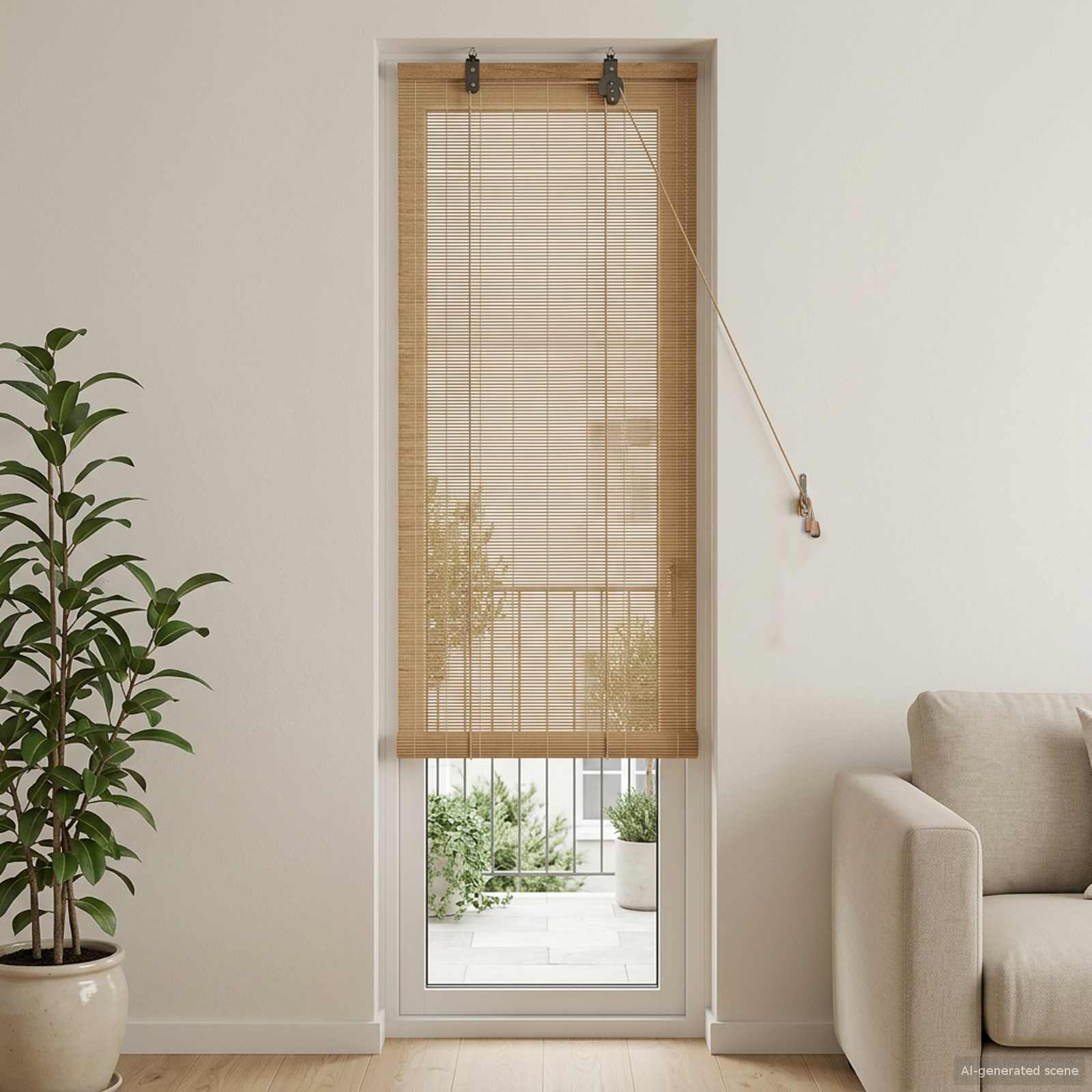 Rolgordijn Bruin 50 x 220 cm Bamboe