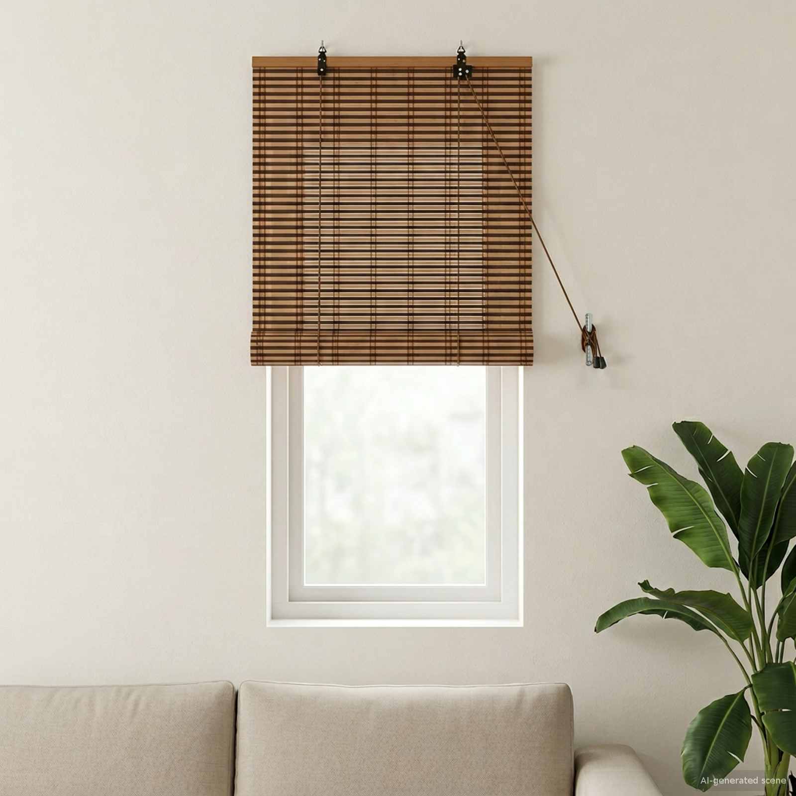 Rolgordijn Bruin 70 x 160 cm Bamboe