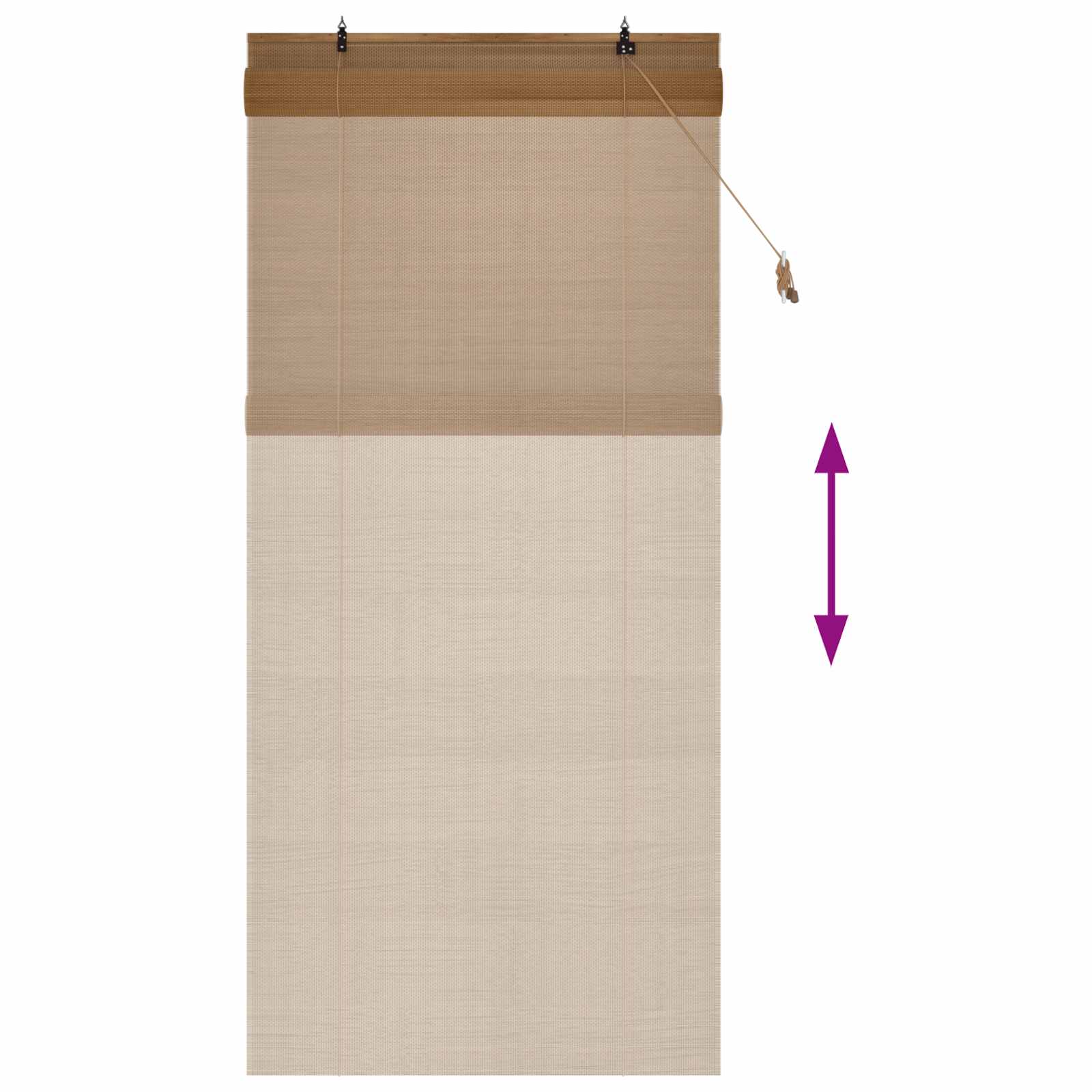Rolgordijn Bruin 80 x 220 cm Bamboe