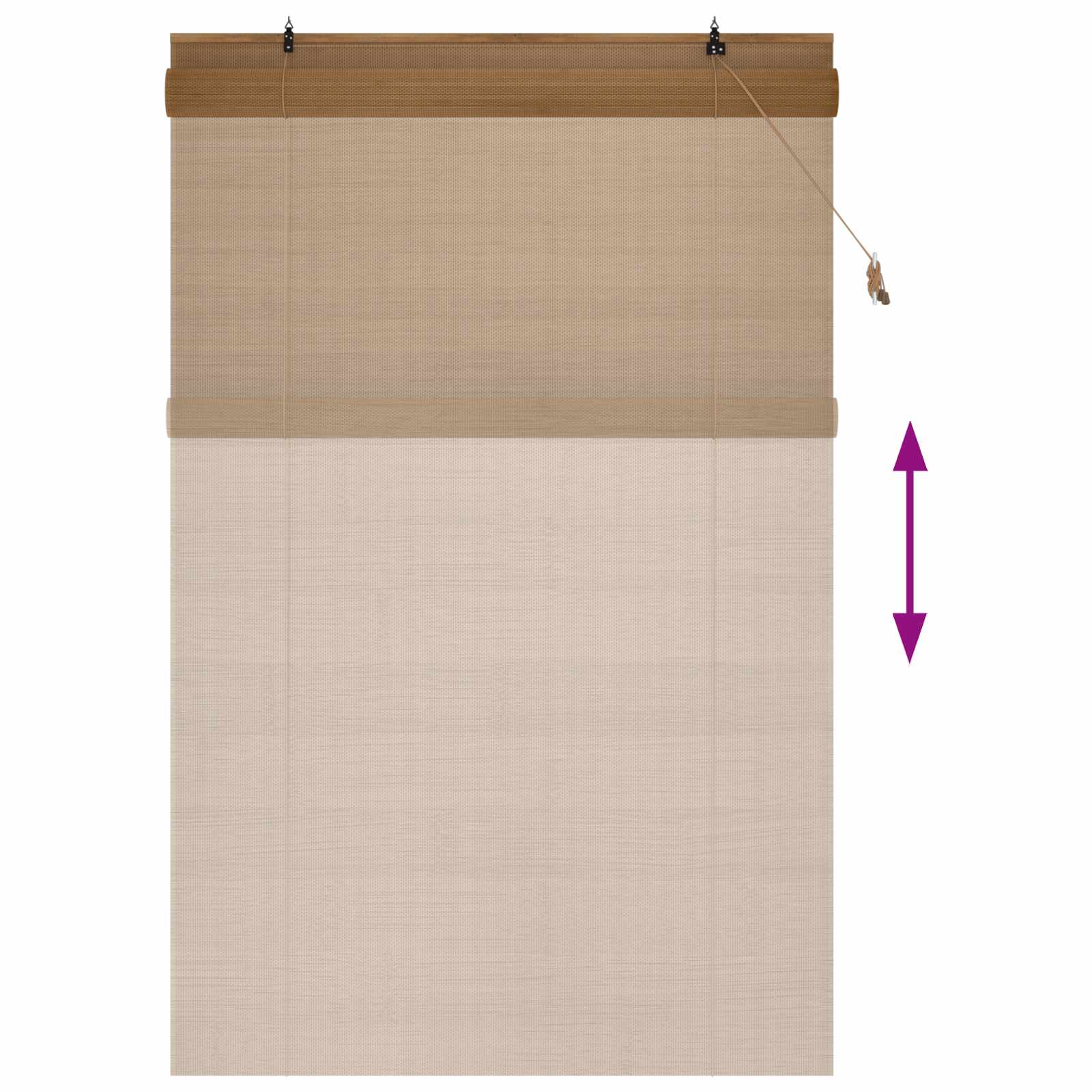 Rolgordijn Bruin 130 x 220 cm Bamboe