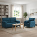 Bankstel 2 pcs Blauw fluweel