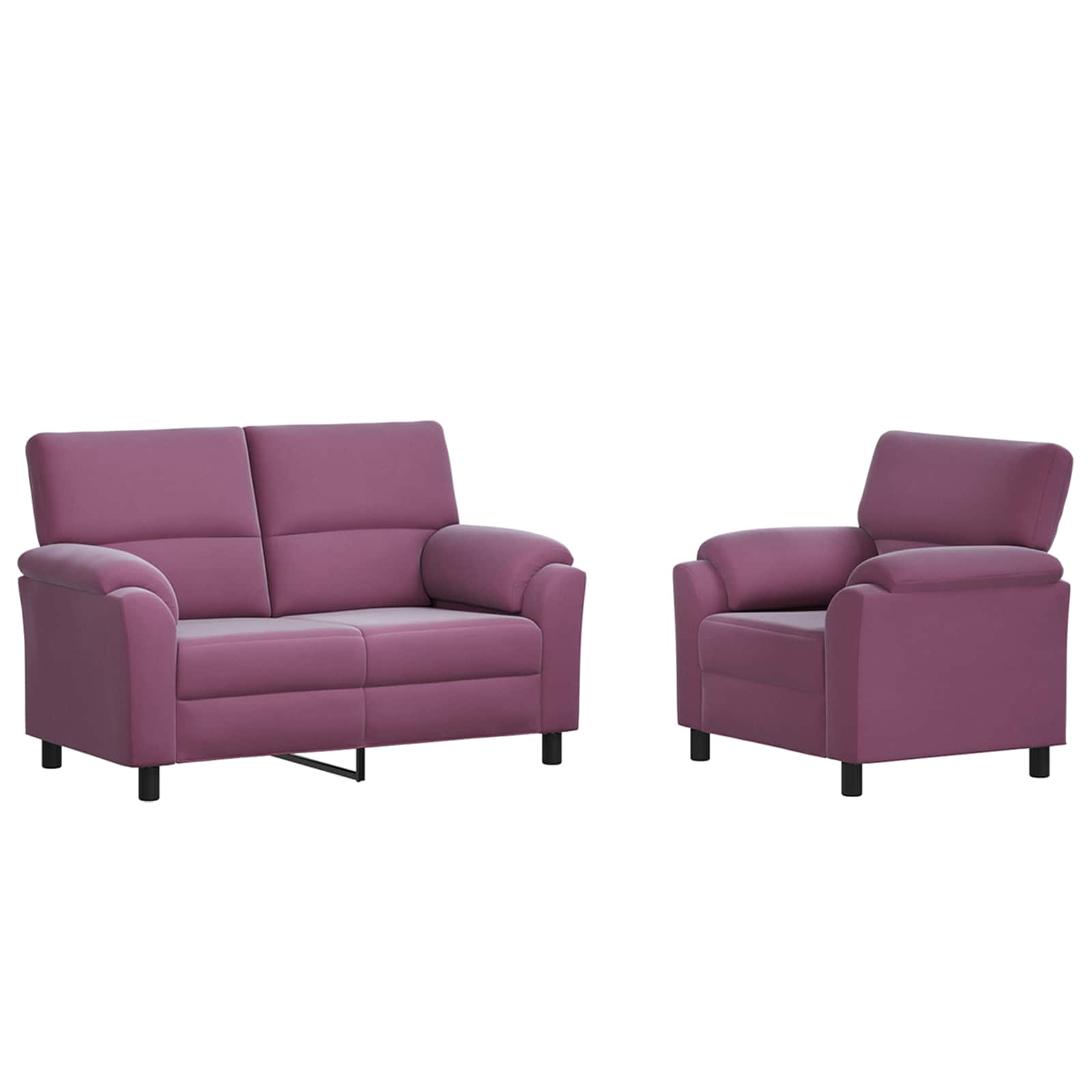 Bankstel 2 pcs Paars fluweel