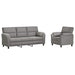 Bankstel 2 pcs Lichtgrijs fluweel
