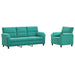 Bankstel 2 pcs Turquoise fluweel