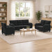 Bankstel 3 pcs Zwart fluweel