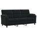 Bankstel 3 pcs Zwart fluweel