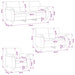 Bankstel 3 pcs Zwart fluweel