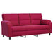 Bankstel 3 pcs Wijnrood fluweel