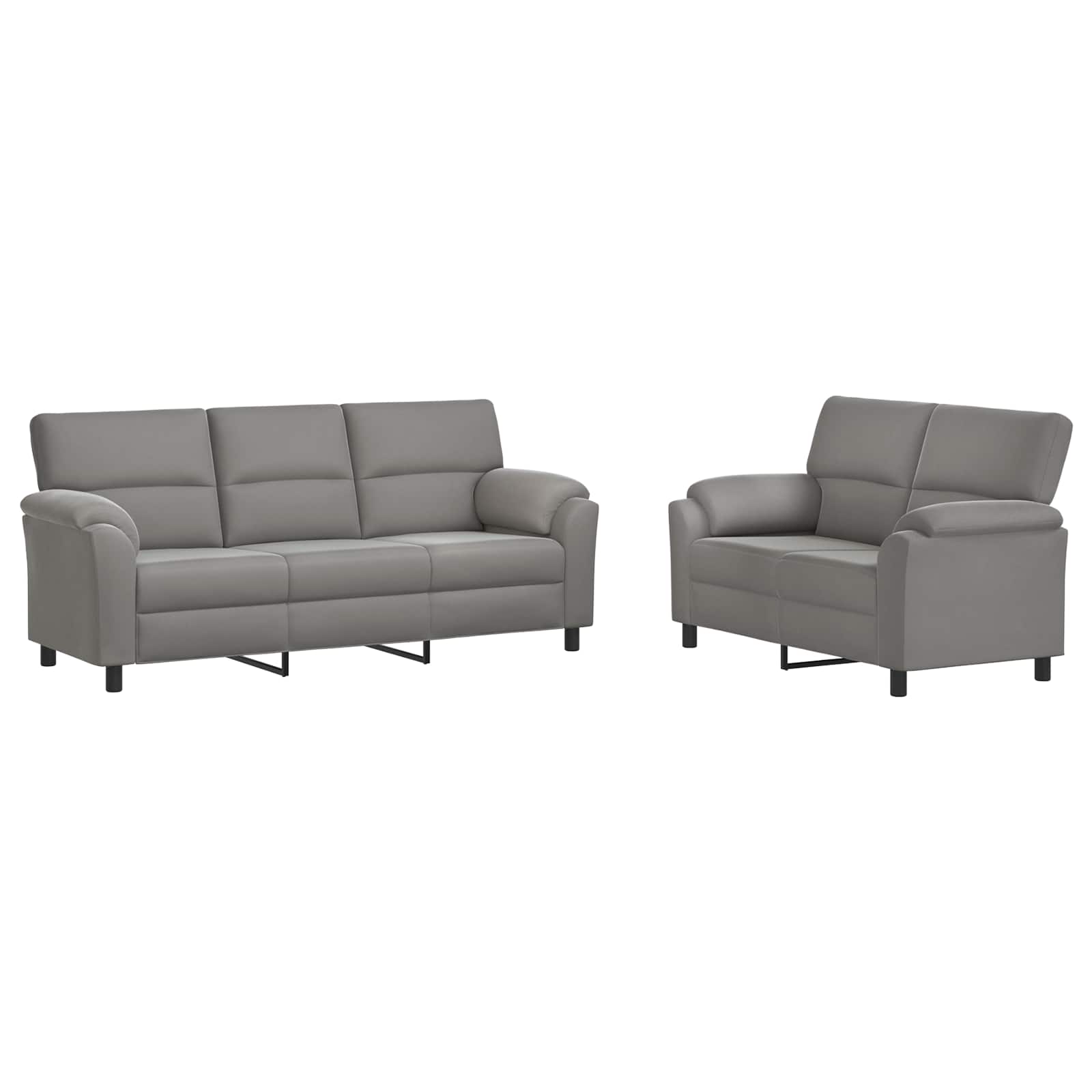Bankstel 2 pcs Lichtgrijs fluweel