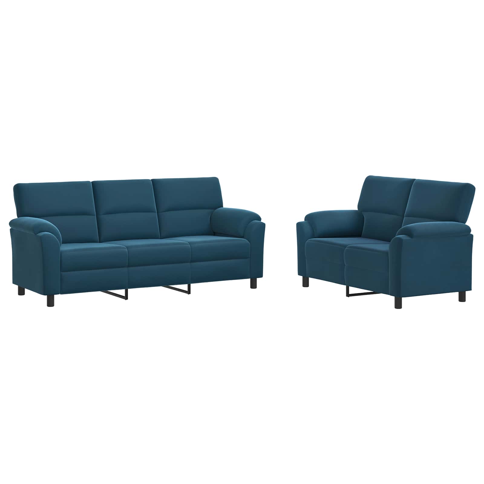 Bankstel 2 pcs Blauw fluweel