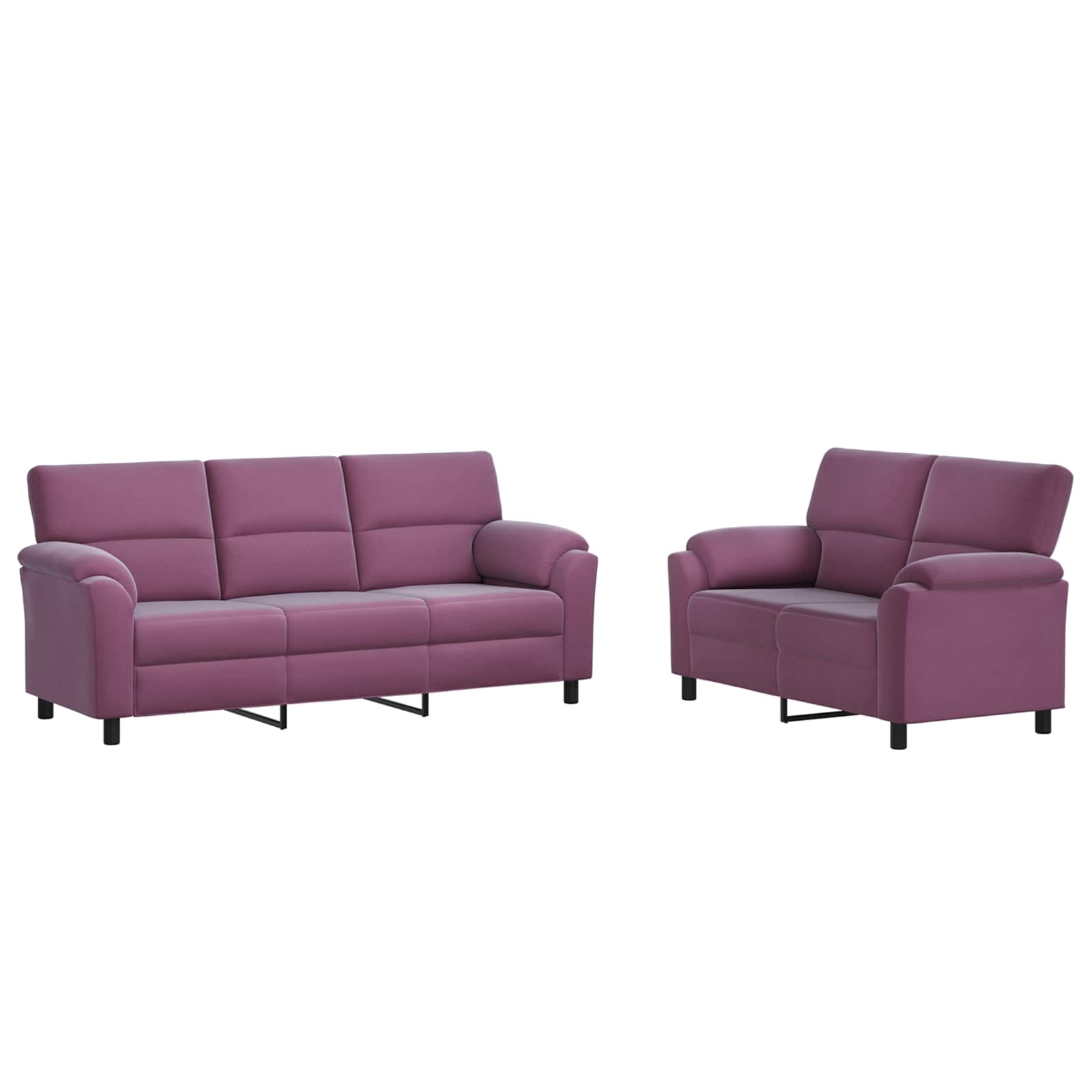 Bankstel 2 pcs Paars fluweel