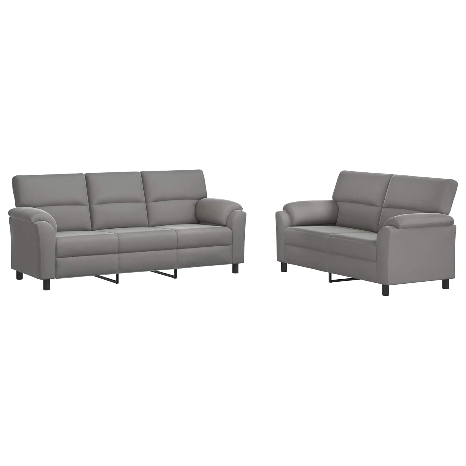 Bankstel 2 pcs Lichtgrijs fluweel
