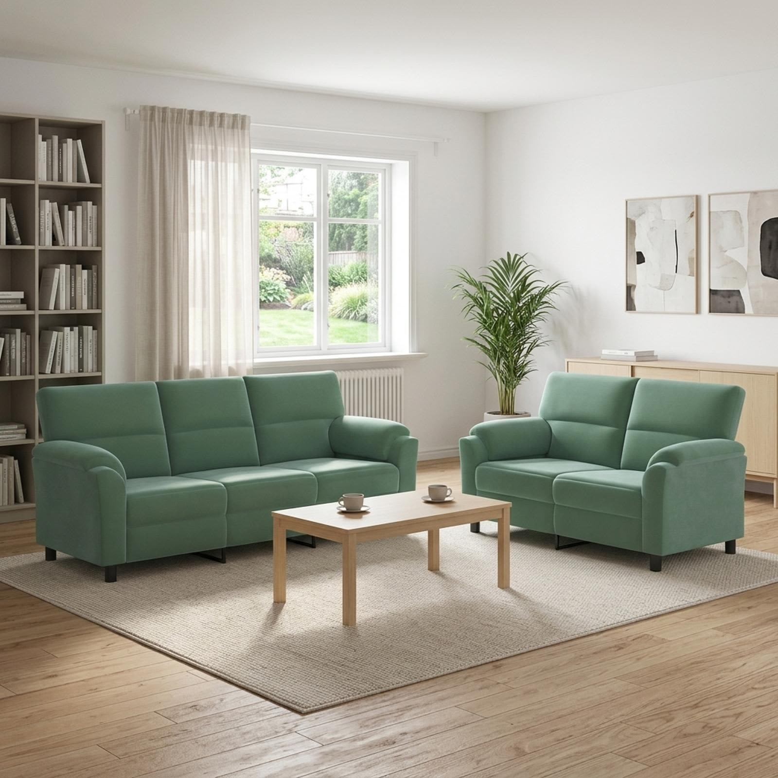 Bankstel 2 pcs Zeegroen fluweel